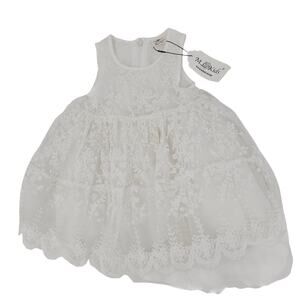 ML Kids White Lace Overlay Vintage Princess Dress Sleeveless Baby Girls 18 mo